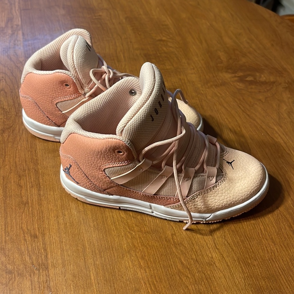 Kids size 13 Jordan sneakers, great condition. Coral/pink